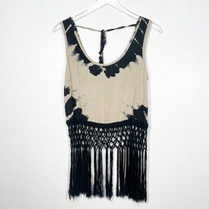 Spell Lolita Fringe Tie Dye Top in Storm Chaser